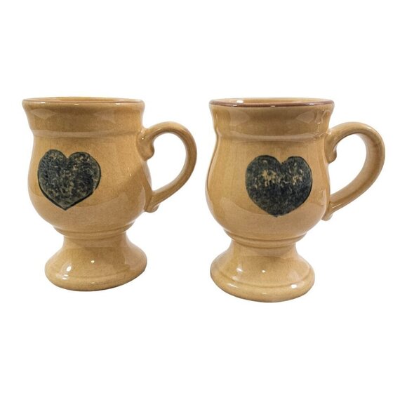 Pfaltzgraff America MAFA Folk Art Pedestal 9 Oz Footed Stoneware Mug – Set of 2 - Picture 9 of 16